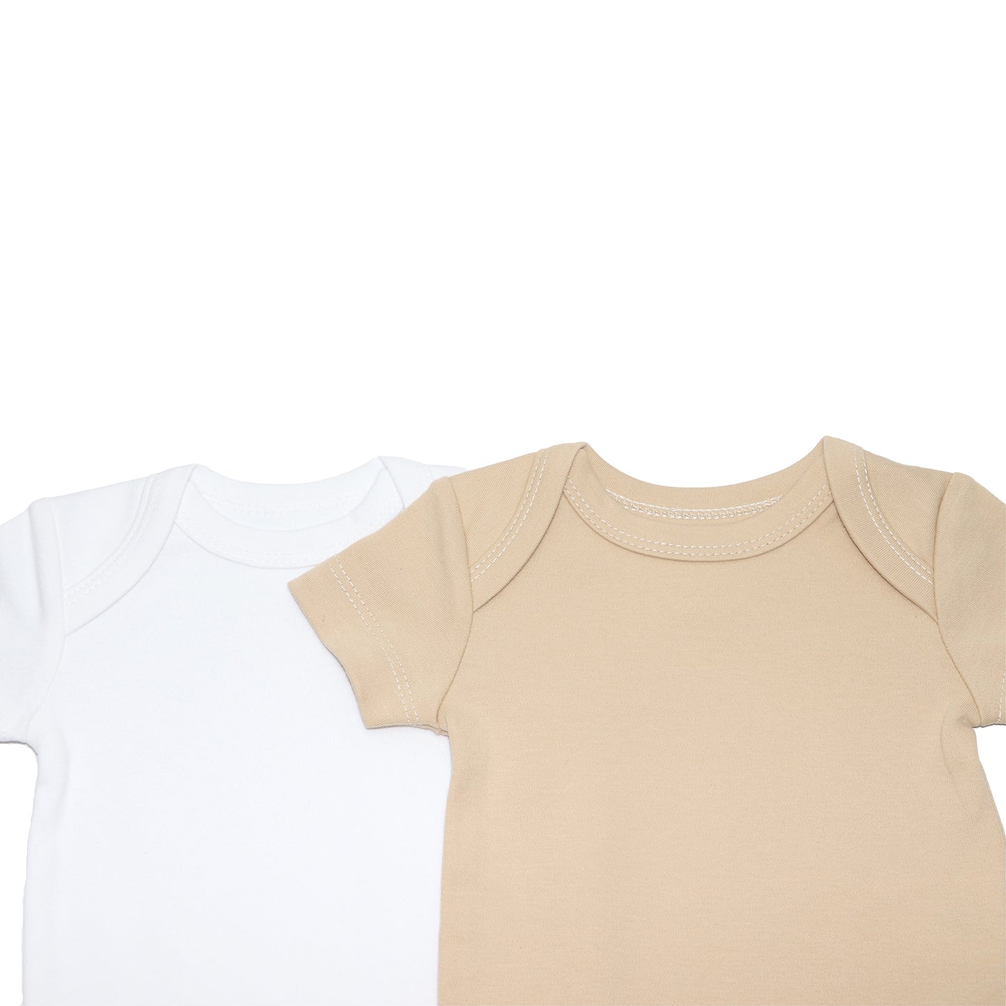Beige & White Organic Baby Bodysuits 2-Pack