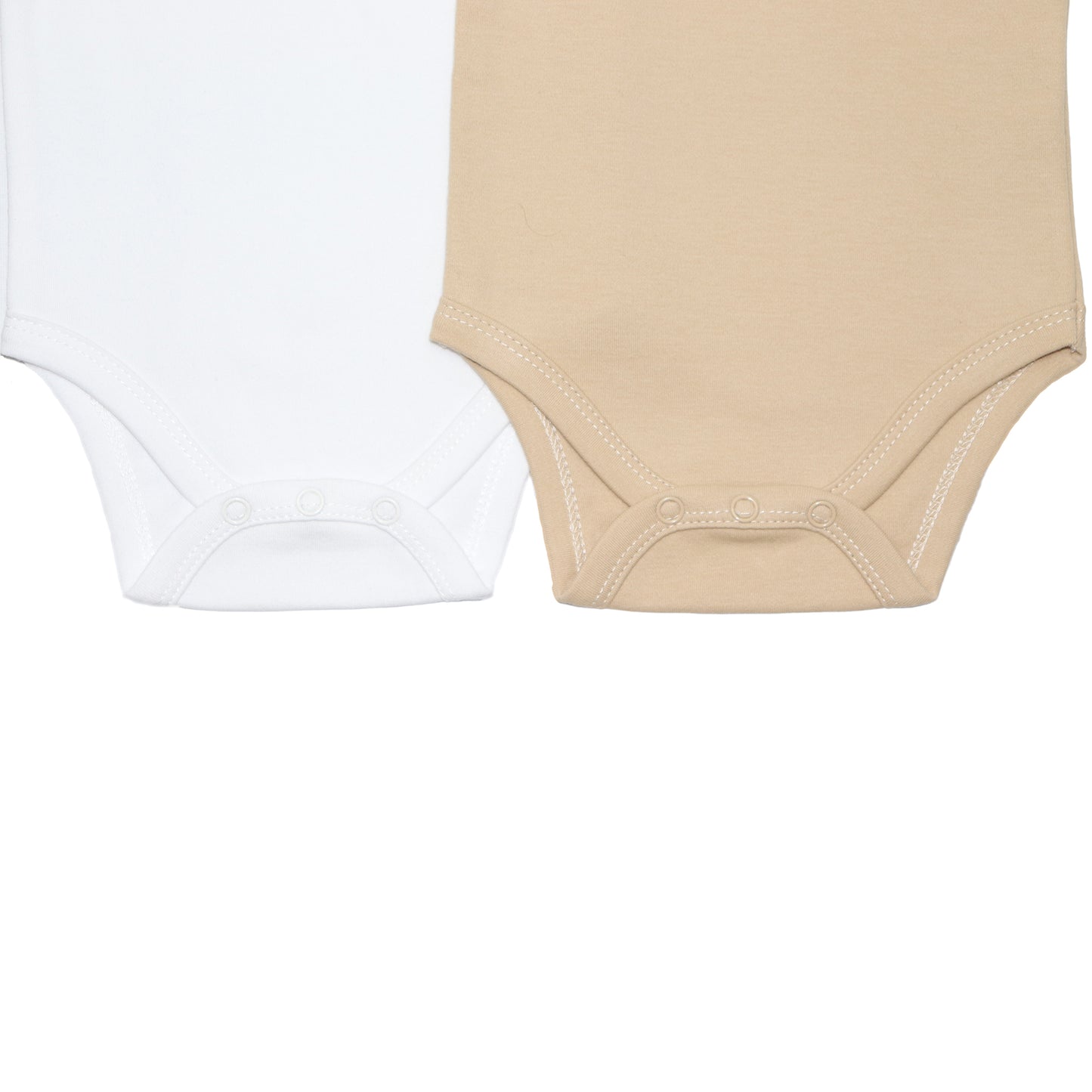 Beige & White Organic Baby Bodysuits 2-Pack